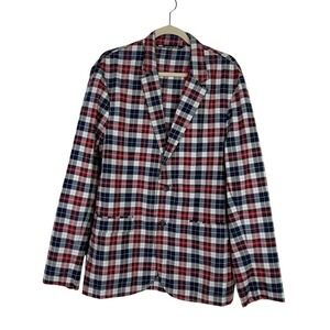 NEW Travis Mathew XL Golf Academia Blazer Jacket‎ Cotton Plaid Button Up Preppy
